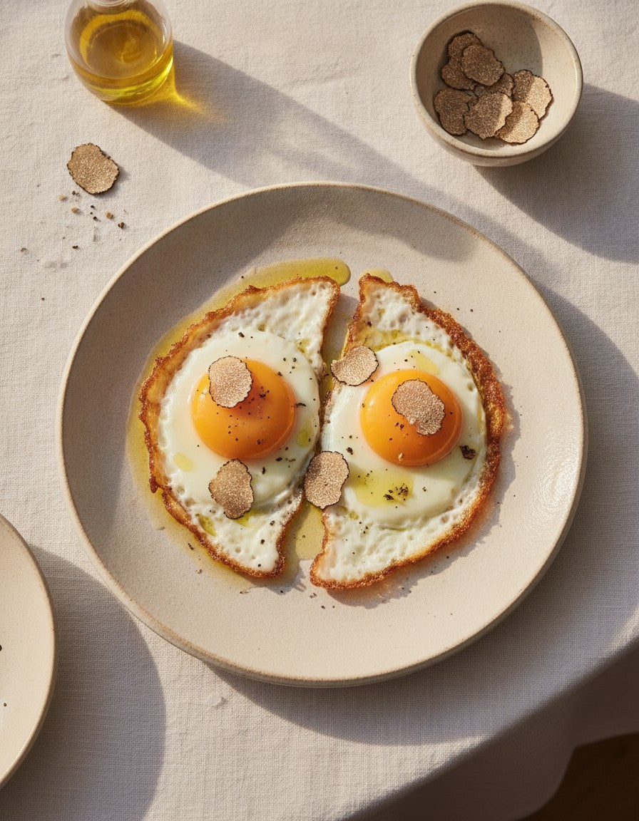 Omletă cremoasă cu ulei aromatizat cu trufe negre Luck Pilze