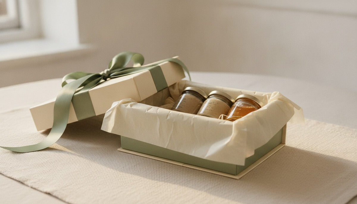Geschenkboxen mit Trüffelprodukten von Luck Pilze