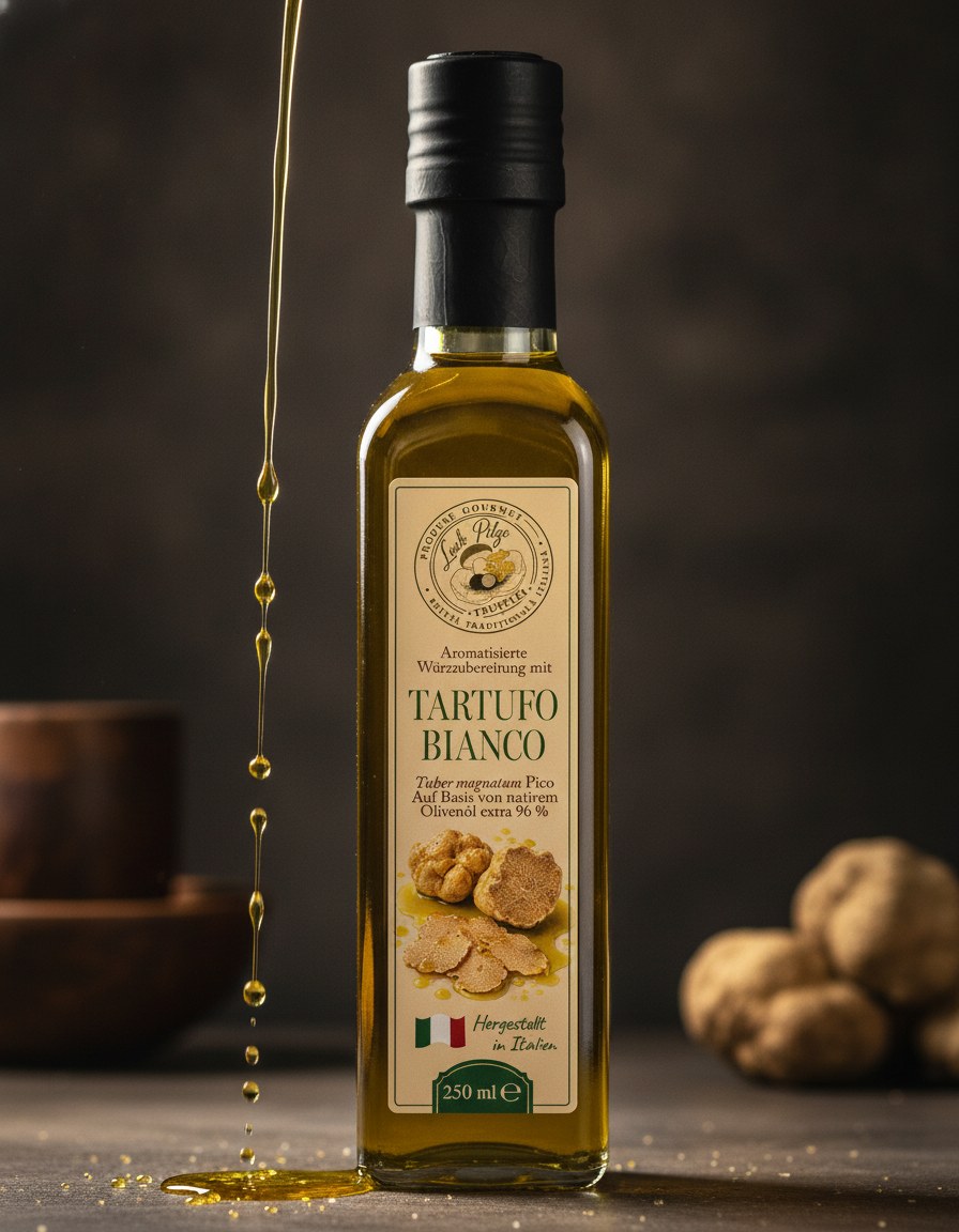 Olio d'oliva aromatizzato al tartufo bianco 250 ml Luck Pilze dettaglio